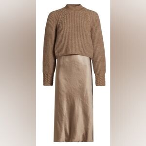 DH New York Kaz Wool-Blend Layered Midi-Dress Size M